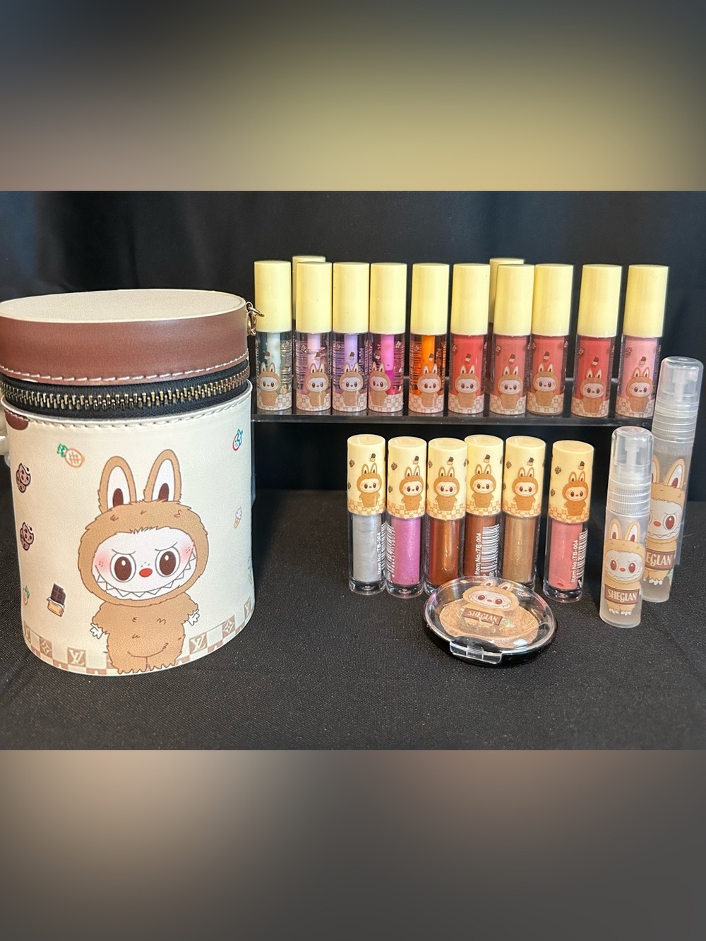 21 piece makeup set in cute pearl handled bag